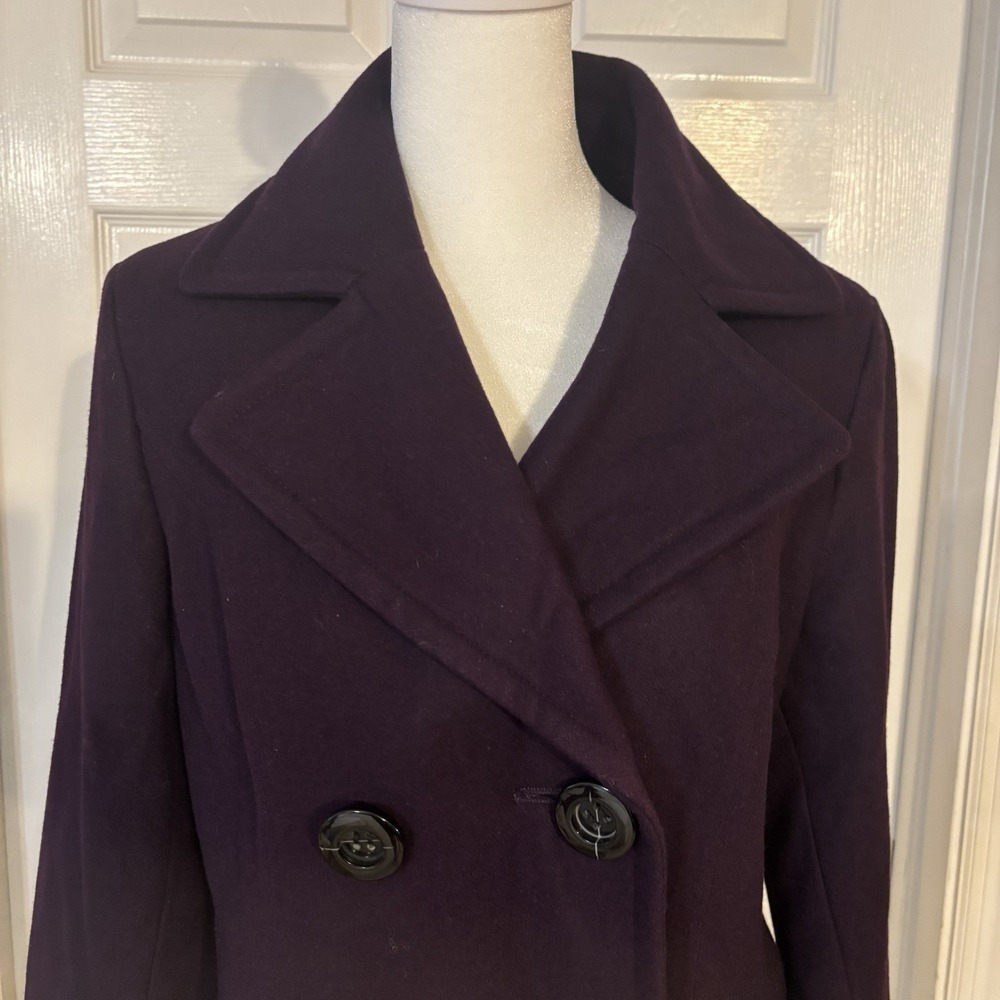 1 Madison Women's Wool Blend Coat Jacket Purple Pea Coat Sz M  New with Tags